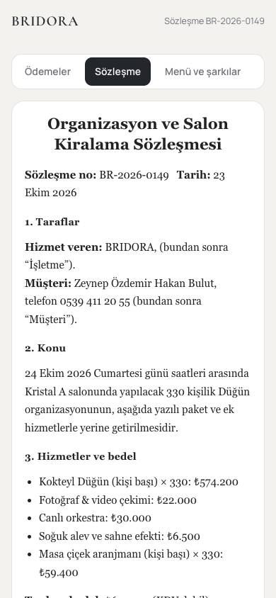 Sözleşme onayı